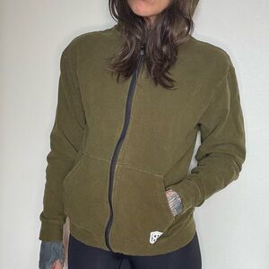 Born Primitive Army green full zip up hoodie size small